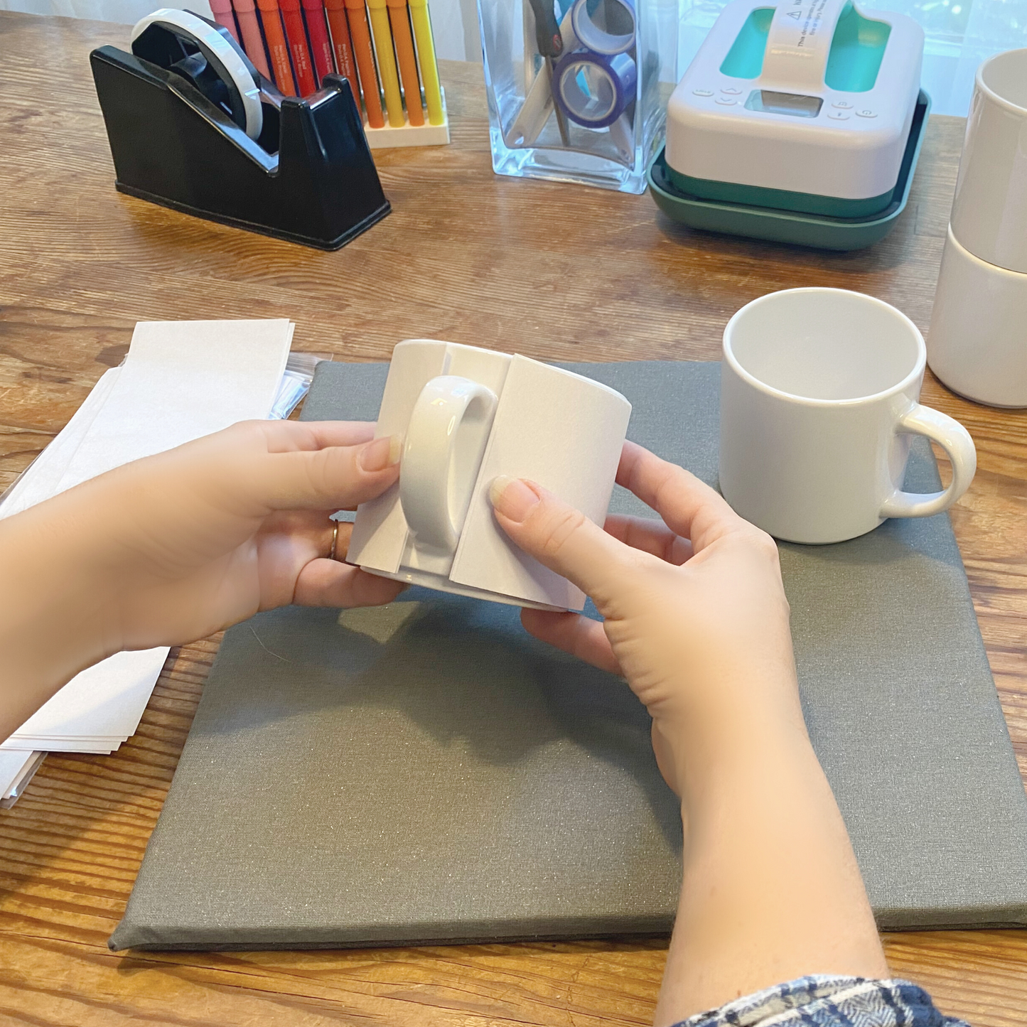 Precut Butcher Paper Sheets - Fits 10 oz Stackable Sublimation Mugs Perfectly (10 in x 3 in), White, Uncoated