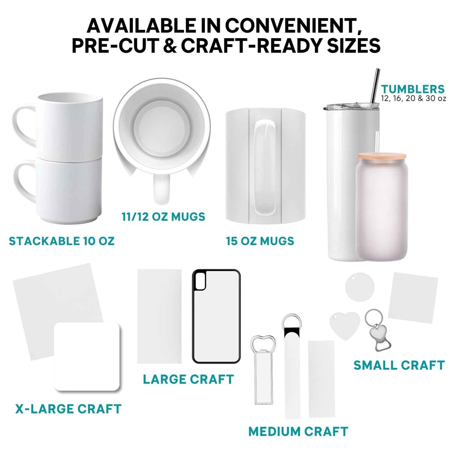 Precut Butcher Paper Sheets for T-shirt Sublimation & Heat Press, 2 Sizes, White, Uncoated
