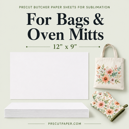 12" x 9" Precut Butcher Paper Sheets for Sublimation & Heat Press Crafts
