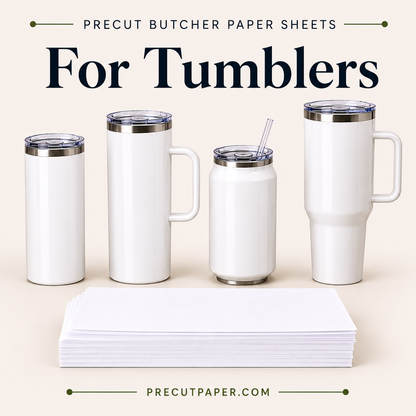 Precut Butcher Paper Sheets for Sublimation Tumblers, All Sizes