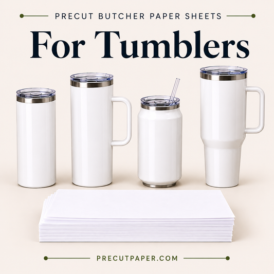 Precut Butcher Paper Sheets for Sublimation Tumblers, All Sizes