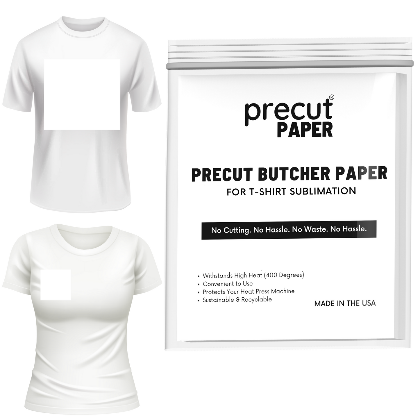 Precut Butcher Paper for Sublimation, Heat Press & Mug Press Crafts, M –