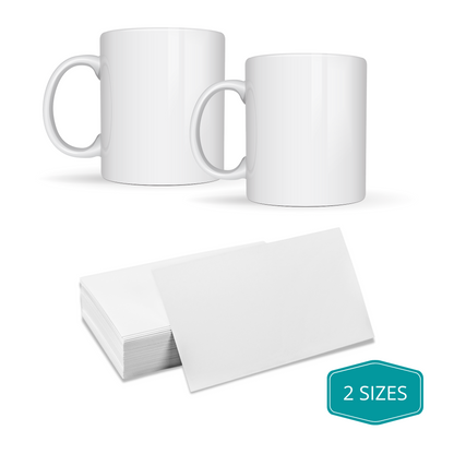 Precut Butcher Paper Sheets for Sublimation Mugs (2 Size Pack, fit 11/12 oz Mugs & 15 oz Mugs perfectly), White, Uncoated