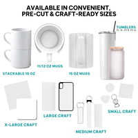 Precut Butcher Paper Sheets for T-shirt Sublimation & Heat Press, 2 Sizes, White, Uncoated